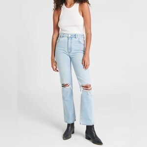ROLLA'S Original High Rise Straight Leg Jeans in Sunbleach Worn OG Mom Denim